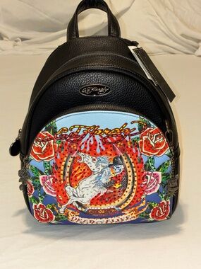 Ed Hardy Black Mini Backpack